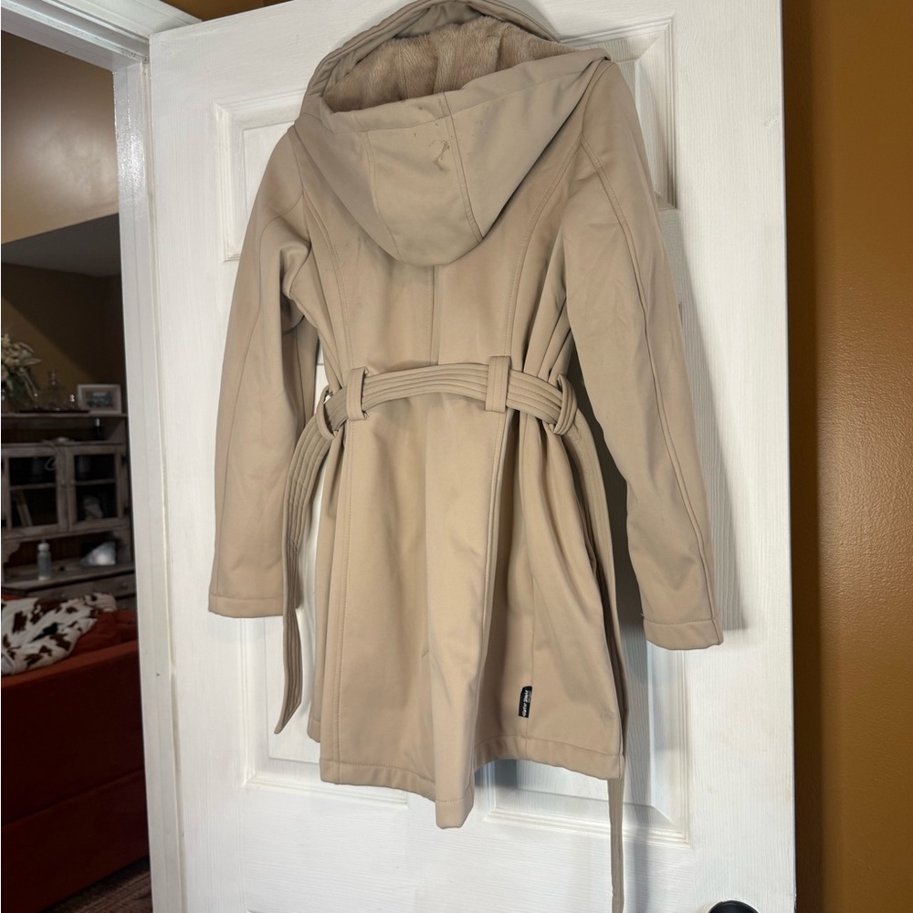 Steve Madden Women's Beige Hooded Coat